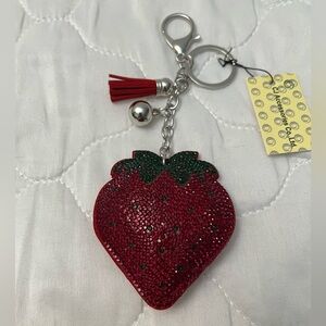 Adorable Strawberry Rhinestone Keychain